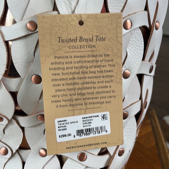 Patricia Nash Mizzana Twisted Braid White Bucket Tote Bag NWT - Picture 5 of 9